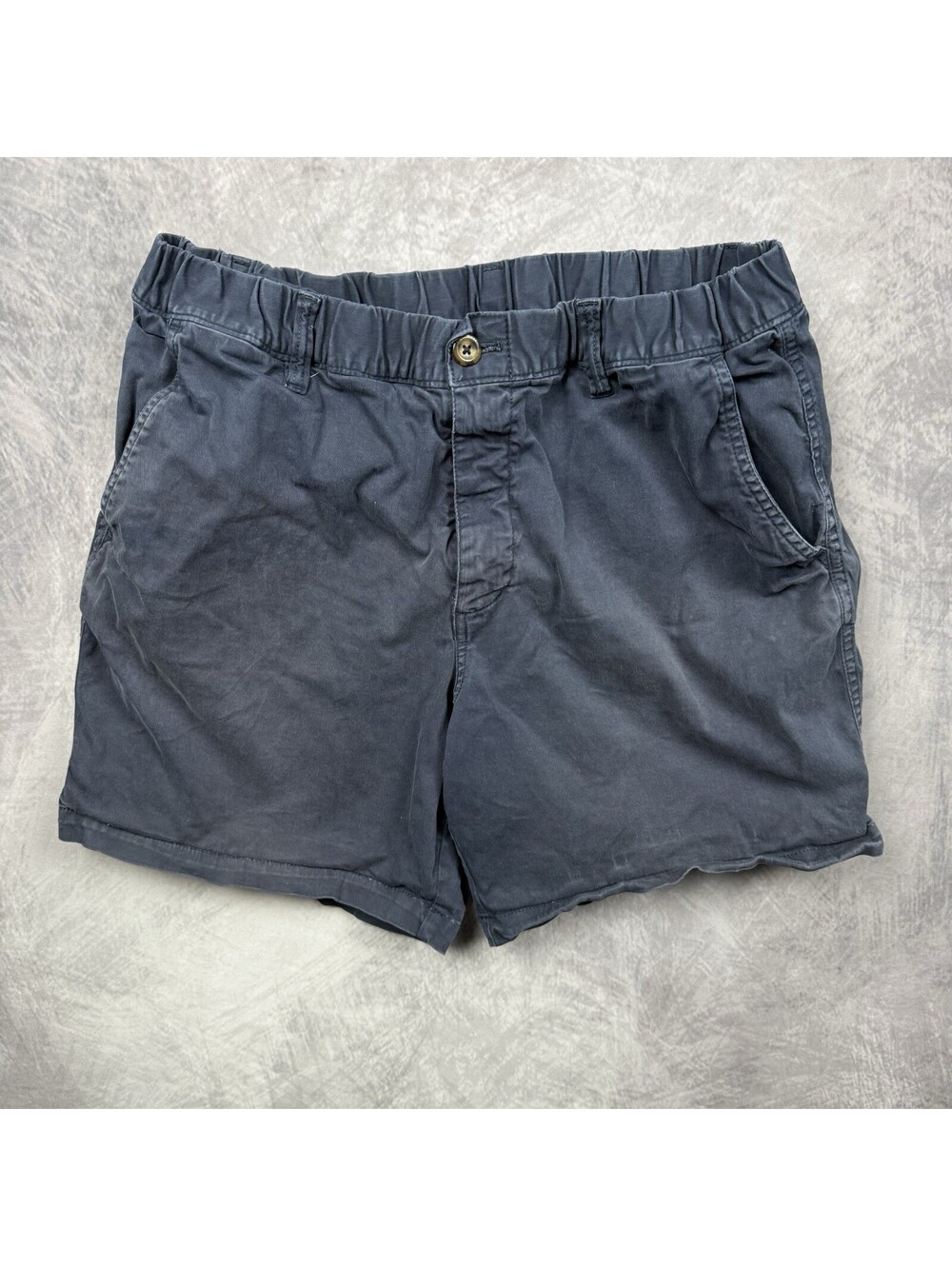 Bear Bottom Shorts Mens XL Navy Blue Elastic Waist 7" Comfort Stretch Chino